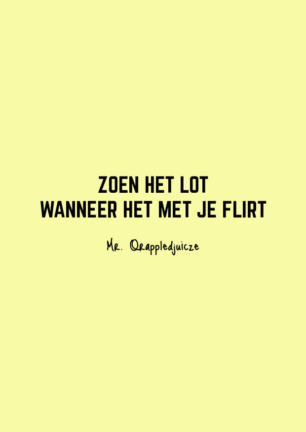 Zoen het lot wanneer het met je flirt