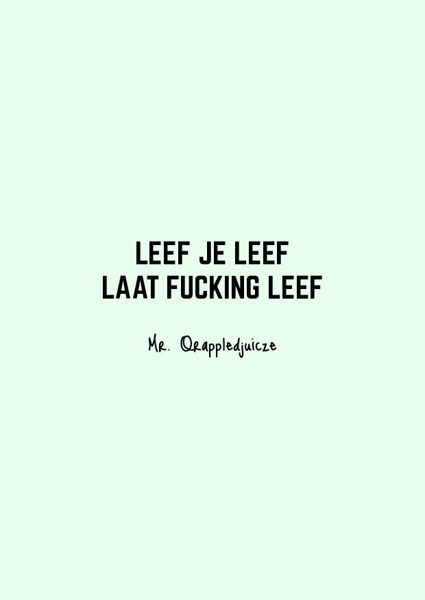 Leef je leef